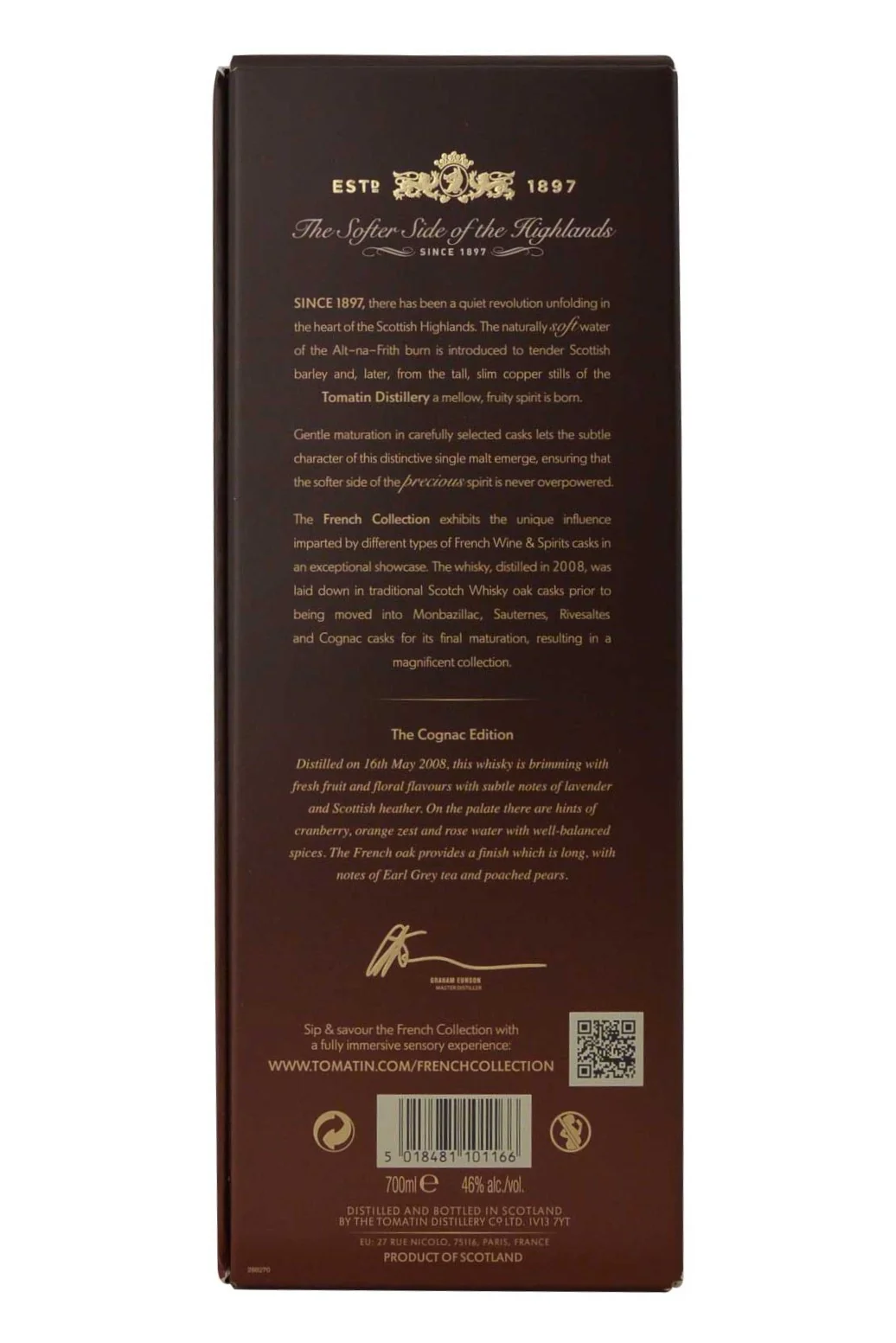 Tomatin 12 Year Old 2008 Cognac Cask Finish - French Collection - Image 5